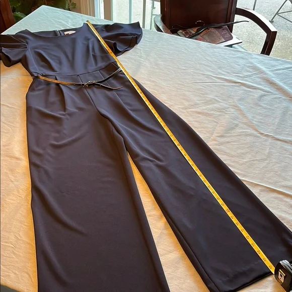 Calvin Klein Blue Jumpsuit With Belt Dress Size 8 - Picture 5 of 15